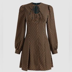 60’s Style vintage print Keyhole Dress